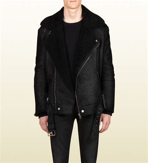 gucci men jackets in italy|gucci shearling jacket for men.